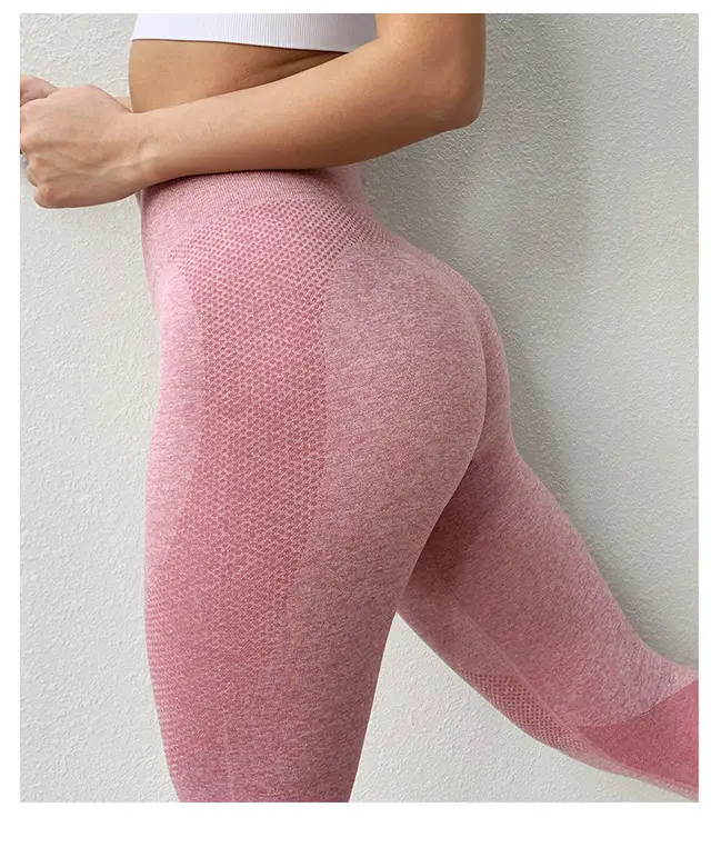 Breathable And Quick Drying Cropped Trousers Slim Fit Hip Leggings Pink - Shop at LoveMi