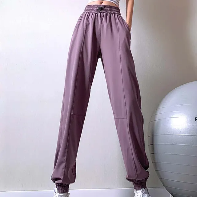 Women's Fashion Trousers Running Thin Loose Track Pants Purple - Shop at LoveMi