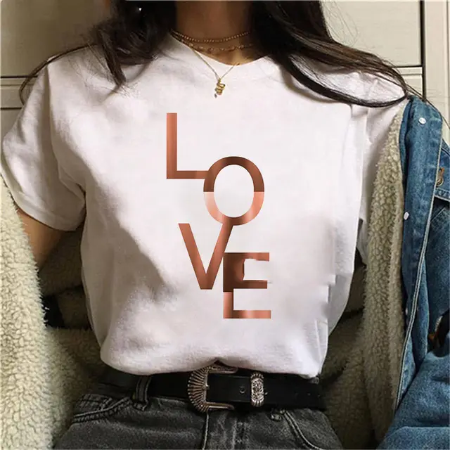 Simple Geometric Graphic Print Ladies Plus Size Casual T shirt - Shop at LoveMi