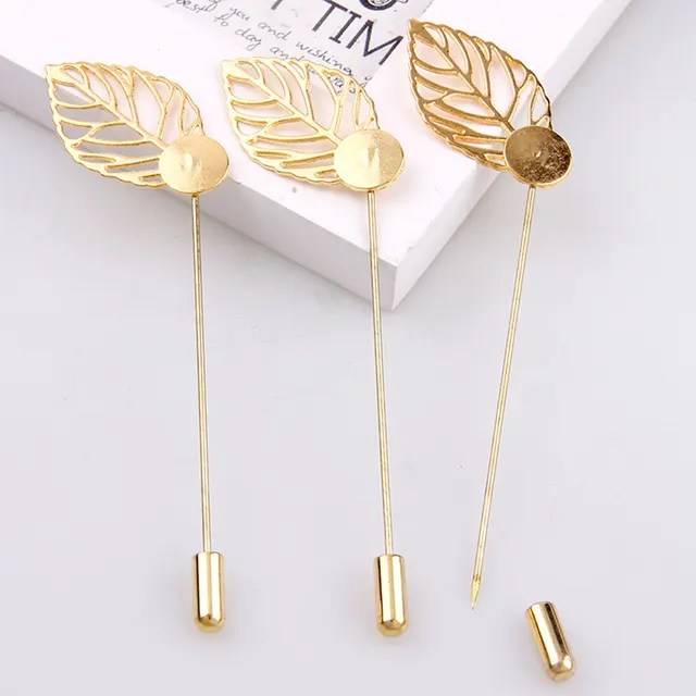Hand made Hollow Leaf Pallet Brooch Gold - Shop at LoveMi