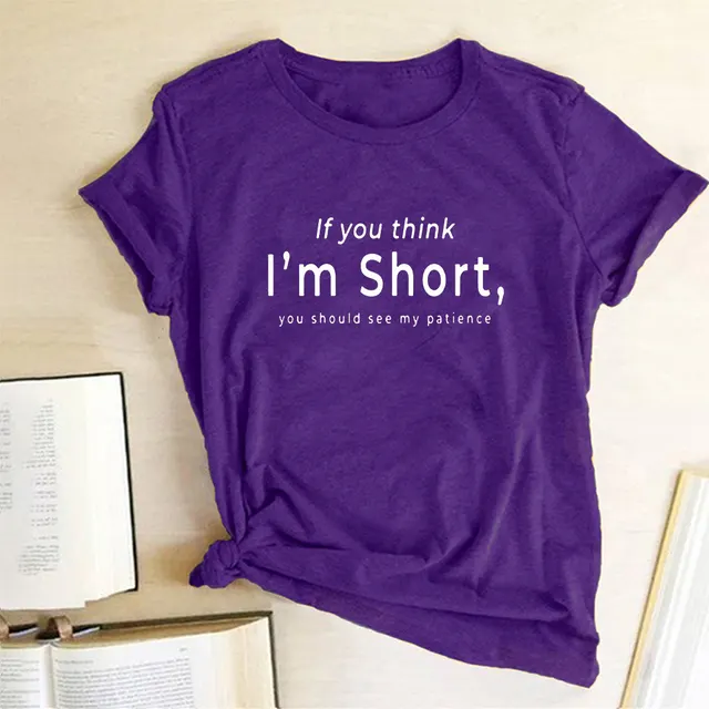 Fashion Trend Fun English Printed Ladies T shirt Purple - Shop at LoveMi