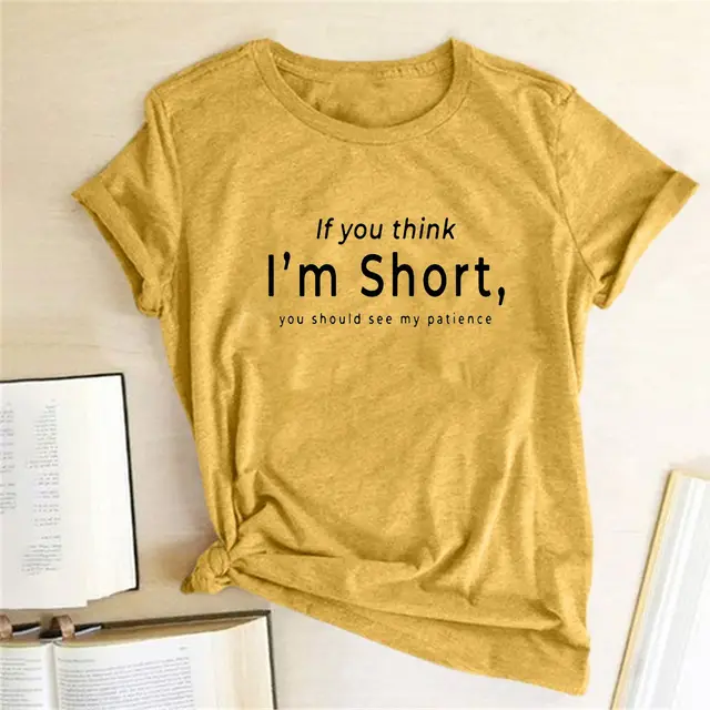 Fashion Trend Fun English Printed Ladies T shirt Yellow - Shop at LoveMi