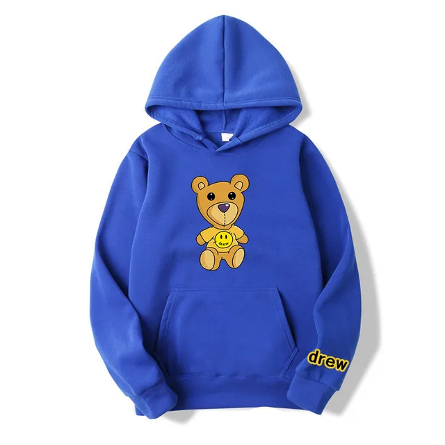 Fashion Street Casual Bear Sweater Hoodie Blue - Shop at LoveMi
