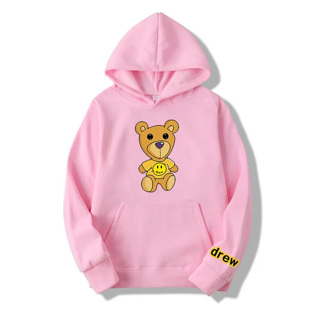 Fashion Street Casual Bear Sweater Hoodie Pink - Shop at LoveMi
