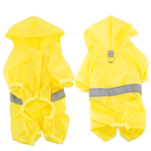 Pet Waterproof Raincoat Reflective Double Breathable Boxer Jumpsuit Yellow - Shop at LoveMi