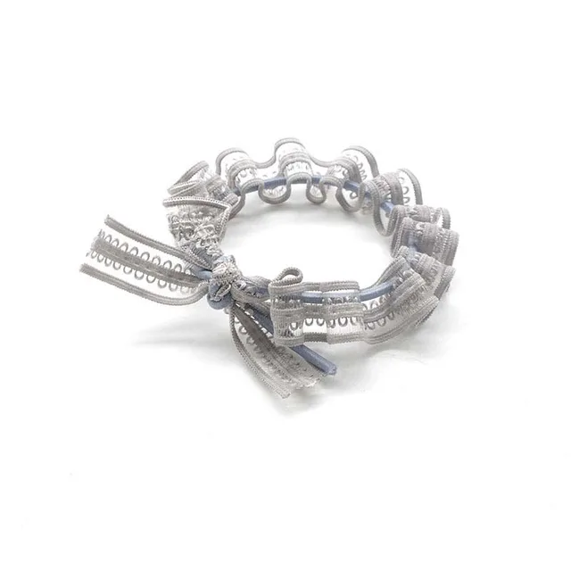 Fashionable And Simple Lady Style Lace Knotted Hair Circle Grey - Shop at LoveMi