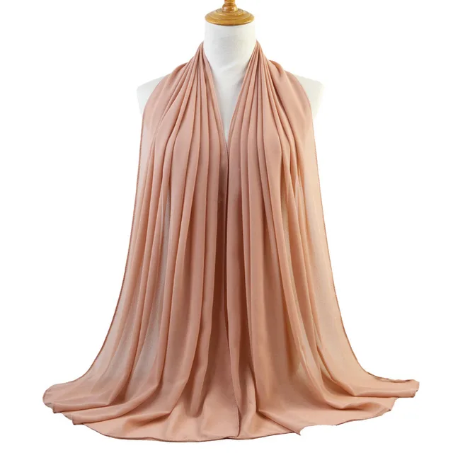 Monochromatic Ethnic Pearl Chiffon Bubble Scarf Headscarf - Shop at LoveMi