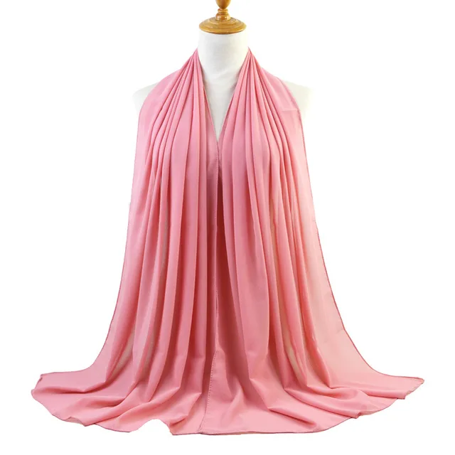 Monochromatic Ethnic Pearl Chiffon Bubble Scarf Headscarf - Shop at LoveMi