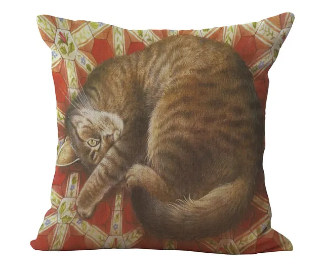Cute Lazy Curled Up Cat Sofa Pillowcase Without Pillow Core 6 - Shop at LoveMi