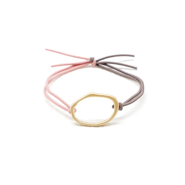 Geometric Headband Hair Tie Hair Rubber Band Leather Case Hair Accessories Headwear Pink - Shop at LoveMi