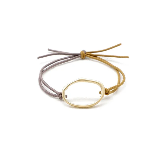 Geometric Headband Hair Tie Hair Rubber Band Leather Case Hair Accessories Headwear Yellow - Shop at LoveMi