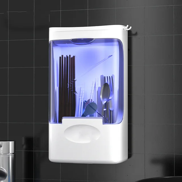 Wall Hanging Non Punching Disinfection Chopsticks Cylinder White - Shop at LoveMi