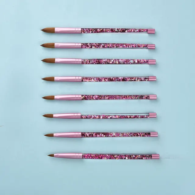 Oil filled Pink Mink Hair Nail Pen Nail Art Pen Pink - Shop at LoveMi