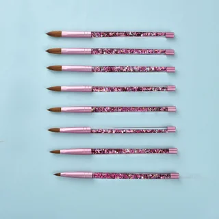 Oil-filled Pink Mink Hair Nail Pen Nail Art Pen - Pink