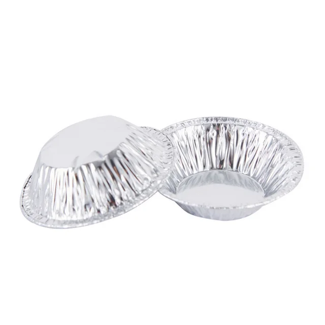 Egg Tart Mold Disposable Tin Foil Egg Tart Holder Aluminum Foil Silver - Shop at LoveMi