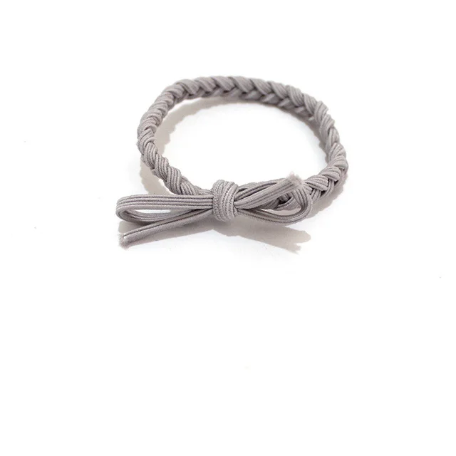 Korean Ins Braid Knotted Simple Hair Rope Grey - Shop at LoveMi