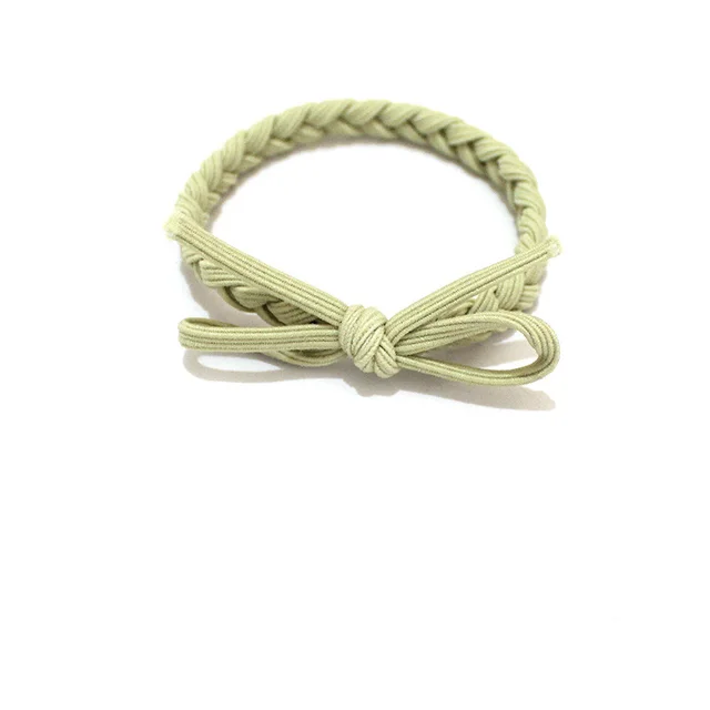 Korean Ins Braid Knotted Simple Hair Rope - Light Green