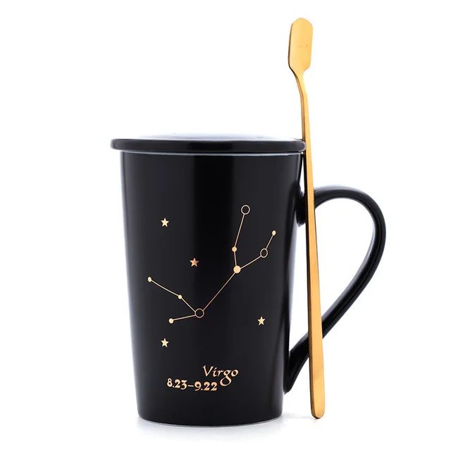 Tifan Black Constellation Cup Spoon With Cover Creative H - Shop at LoveMi