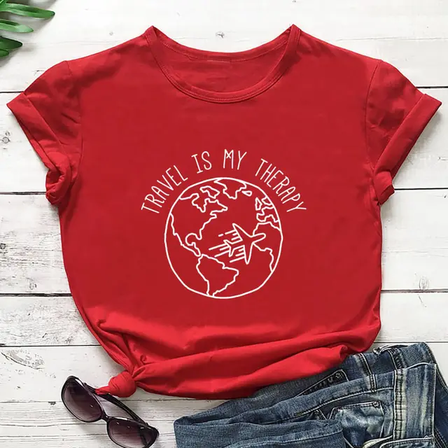 Fashion Simple Women's Round Neck Short Sleeve T Shirt Red - Shop at LoveMi