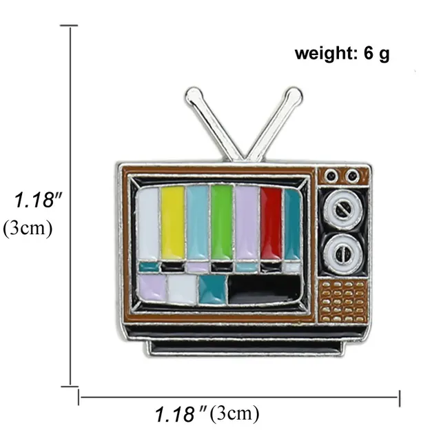 Retro Cartoon Color TV Channel No Signal Pin B - Shop at LoveMi