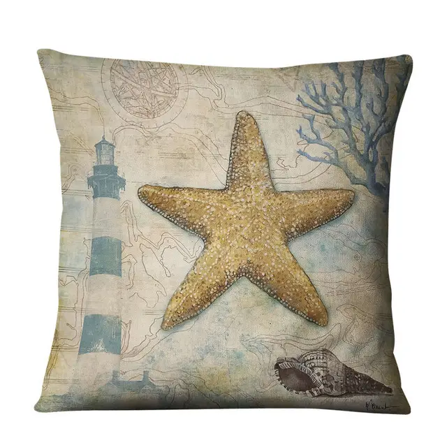 Retro Conch Shell Marine Animal Linen Pillowcase G - Shop at LoveMi