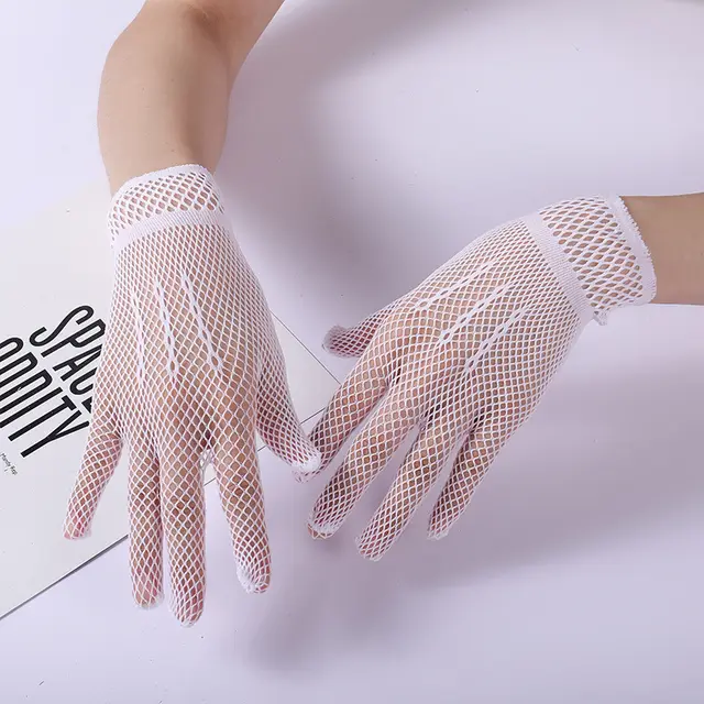 Black White Etiquette Gloves Wedding Dress Gloves White - Shop at LoveMi