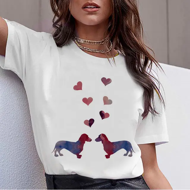 Ladies Harajuku Cute French German Shepherd T shirt - Shop at LoveMi