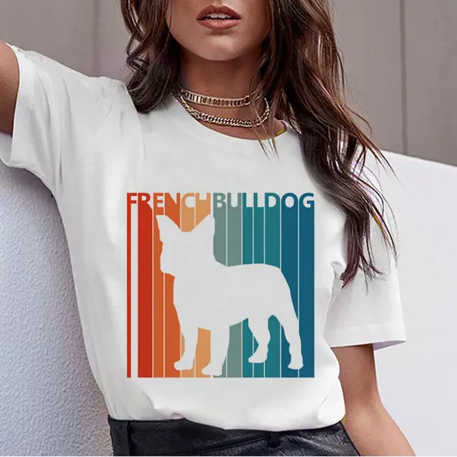 Ladies Harajuku Cute French German Shepherd T shirt - Shop at LoveMi