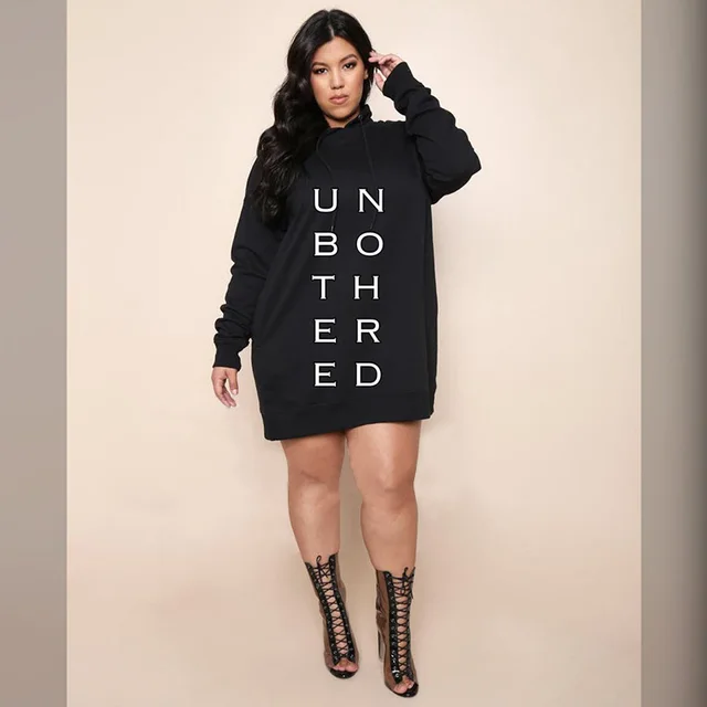 Plus Size Women Plus Size Hoodies For Female Big Blouse Hooded Top Black - Shop at LoveMi