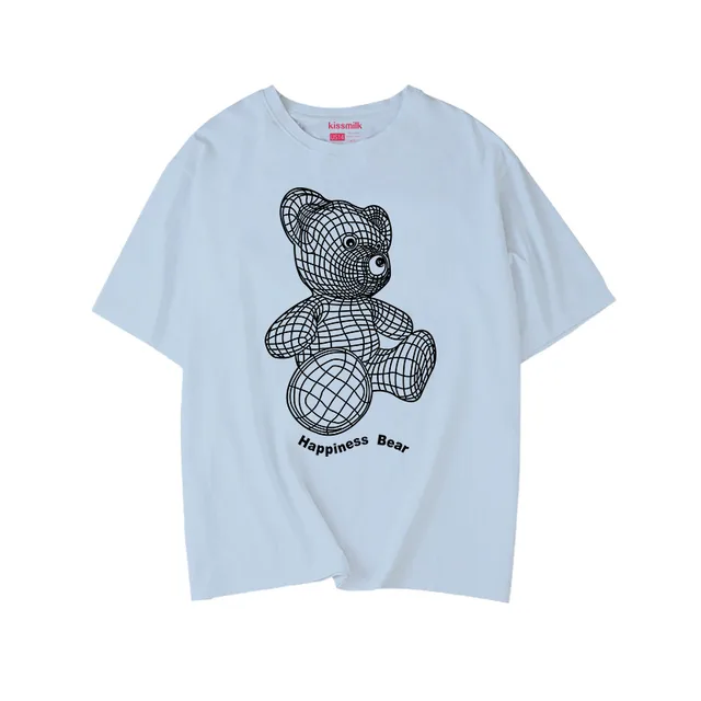 3D Bear Cartoon Cartoon Print Couple Outfit Blue - Shop at LoveMi