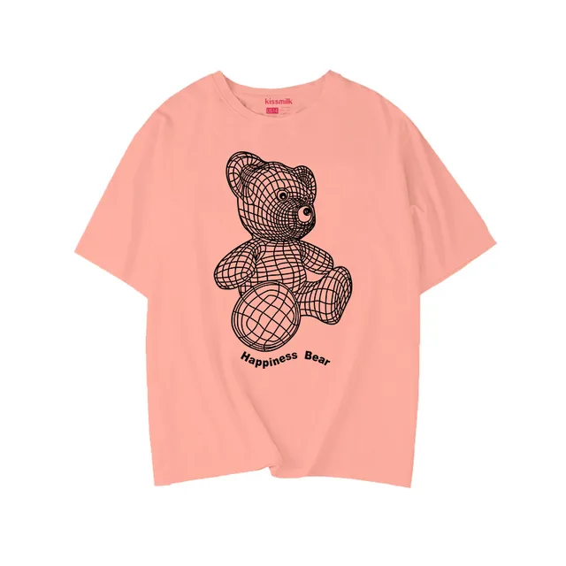 3D Bear Cartoon Cartoon Print Couple Outfit Pink - Shop at LoveMi