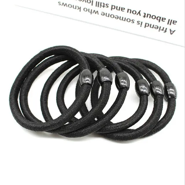 Korean High Stretch Hair Tie Hair Accessories Stall Base Tie Hair Elastic Black - Shop at LoveMi
