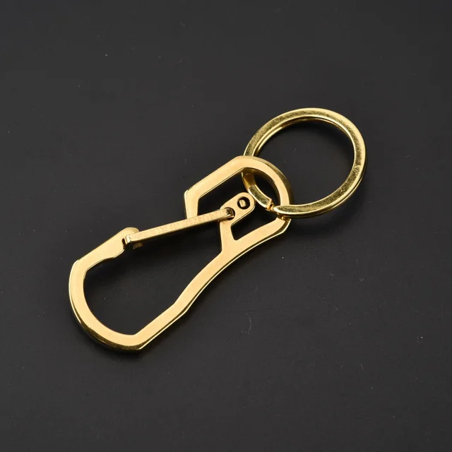 Stainless Steel Creative Keychain Pendant Overall Wire Cutting Gold - Shop at LoveMi
