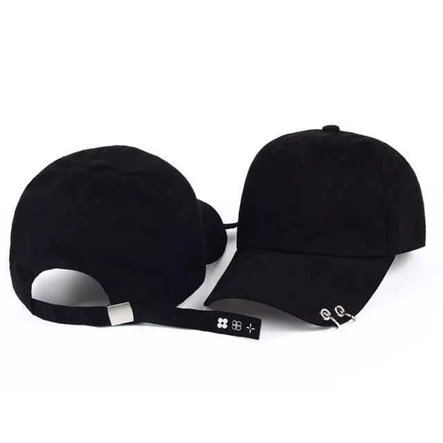 Korean Style Personalized Black Ring Baseball Cap Black - Shop at LoveMi