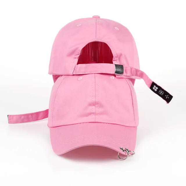 Korean Style Personalized Black Ring Baseball Cap Pink - Shop at LoveMi