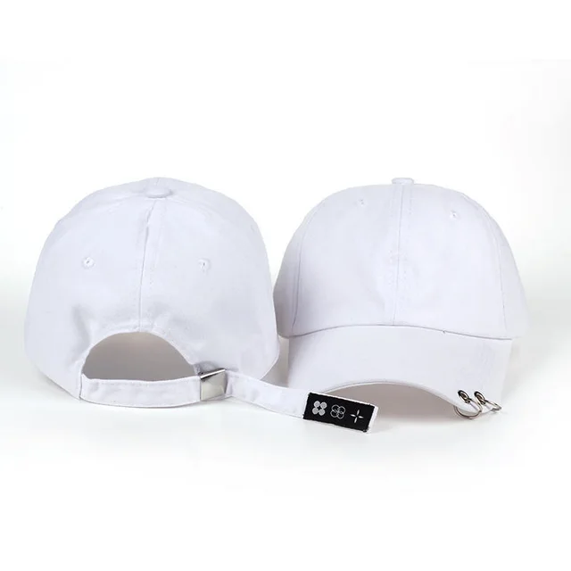 Korean Style Personalized Black Ring Baseball Cap White - Shop at LoveMi