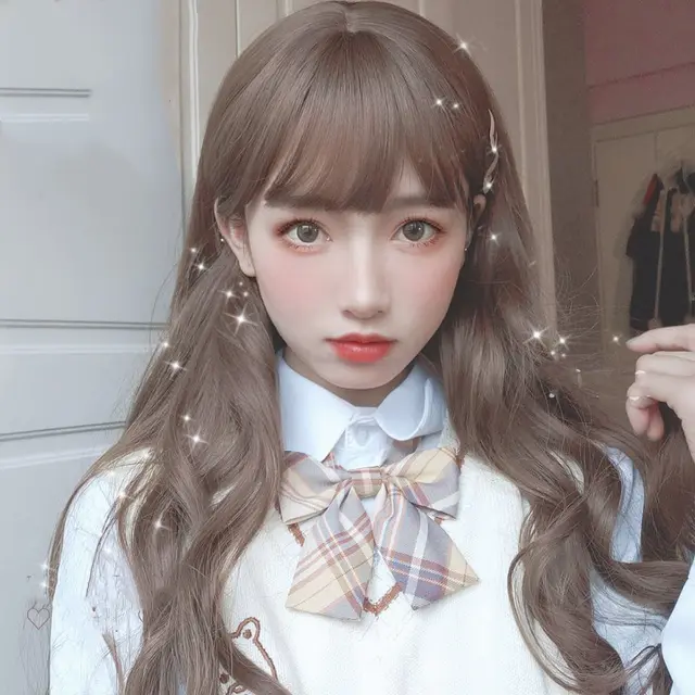 Humming Wig Female Long Hair Long Curly Hair Naturally Realistic Full Hair Set Net Red Girl Daily Fake Hair Set1 - Shop at LoveMi