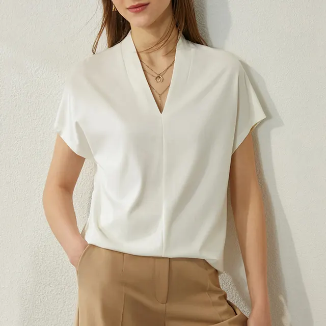Fashion Slim Summer Thin Solid Color Top White - Shop at LoveMi