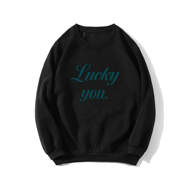 Letter Sweater Mid Length Women's Round Neck Pullover Loose Thin Section Black - Shop at LoveMi