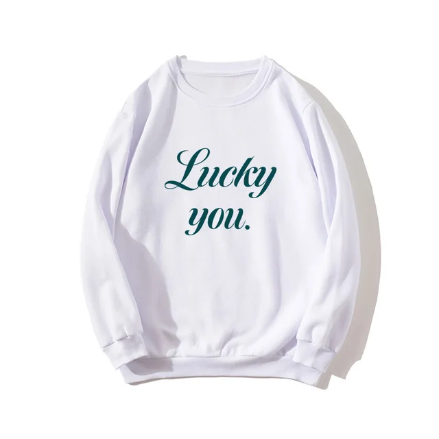 Letter Sweater Mid Length Women's Round Neck Pullover Loose Thin Section White - Shop at LoveMi