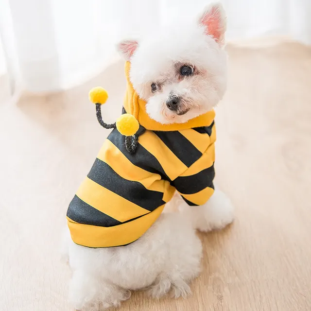 Cute Sweater Puppy Dog Clothes Yellow Without Traction Buckle - Shop at LoveMi
