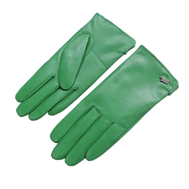 Simple And Generous Basic Warm Leather Sheepskin Gloves Green - Shop at LoveMi