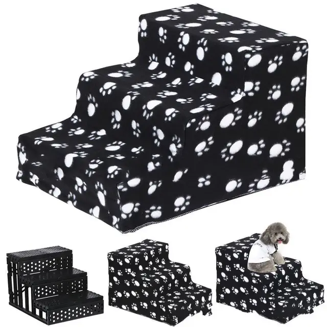Stairs Pet Climbing Ladder Plastic Steps Black - Shop at LoveMi