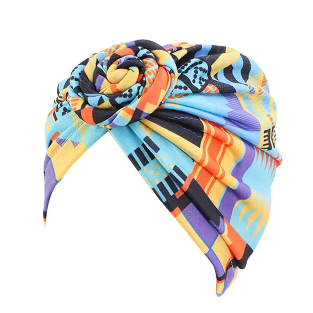 Women Turban African Pattern Knot Headwrap Fashion Purple - Shop at LoveMi