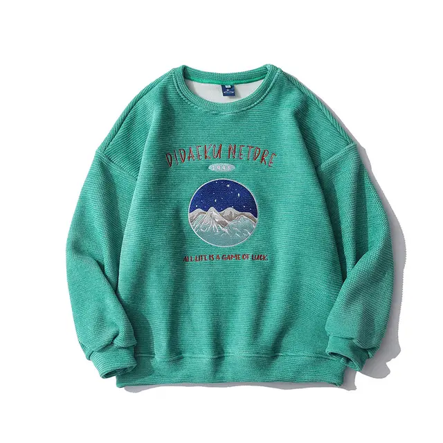 Tide Brand Winter Thickening Trend Loose Pullover Green - Shop at LoveMi