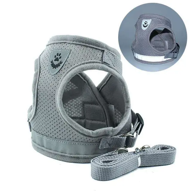 Vest style DogEZAsh Reflective Dog Rope Pet Supplies Grey - Shop at LoveMi