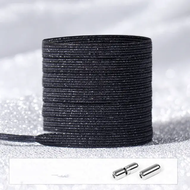 Lace Buckle Lazy Elastic Elastic Beautiful Laces Black - Shop at LoveMi