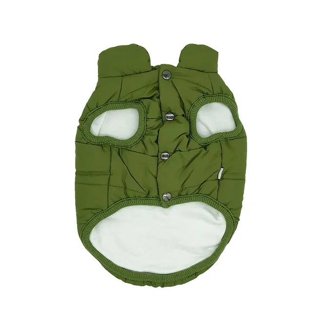 Puppy Dog Vest Winter Clothes Corgi Shiba Inu Clothes Bichon Thick Cotton Army Green - Shop at LoveMi