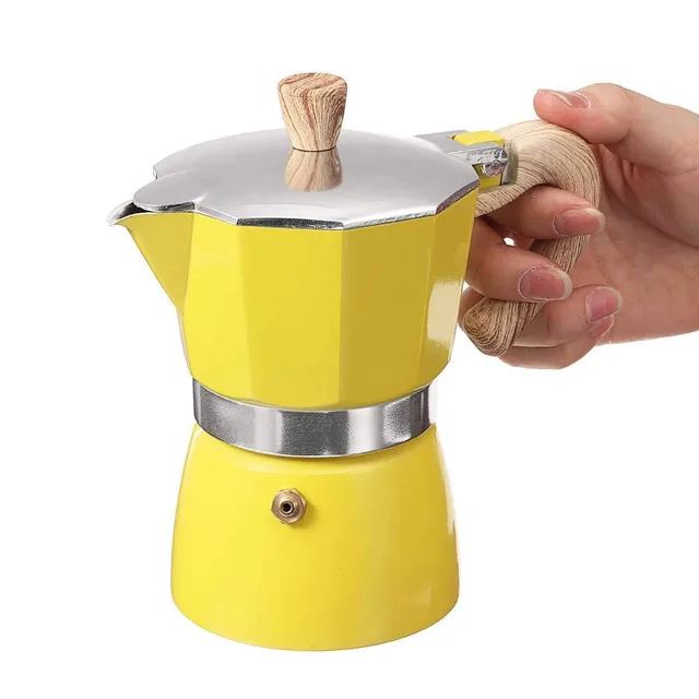Concentrated Household Aluminum Italian Moka Pot Yellow - Shop at LoveMi