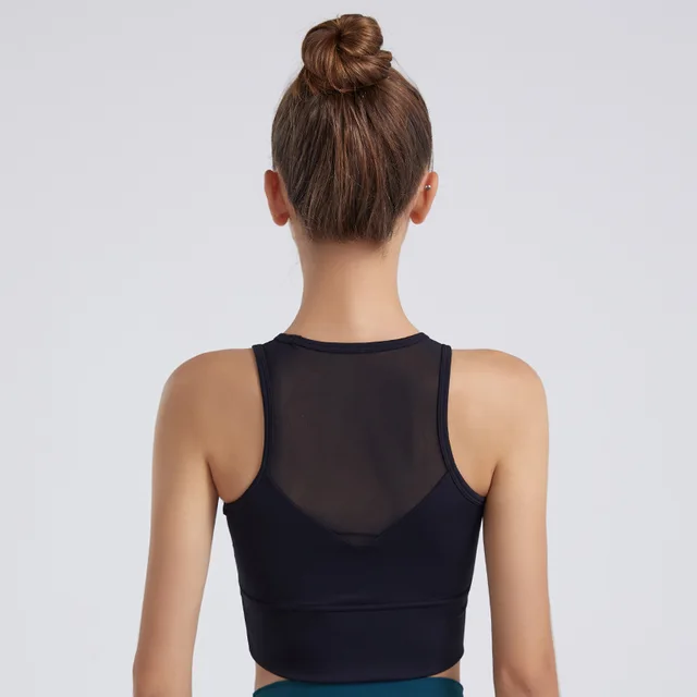 Yoga Wear Women's Sleeveless Hollow Mesh Quick Drying Sports Vest Black - Shop at LoveMi